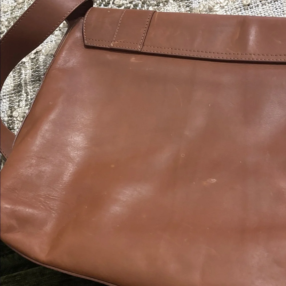 Maurizio Taiuti Leather‎ Cognac Men’s Classic Leather Messenger Crossbody Bag